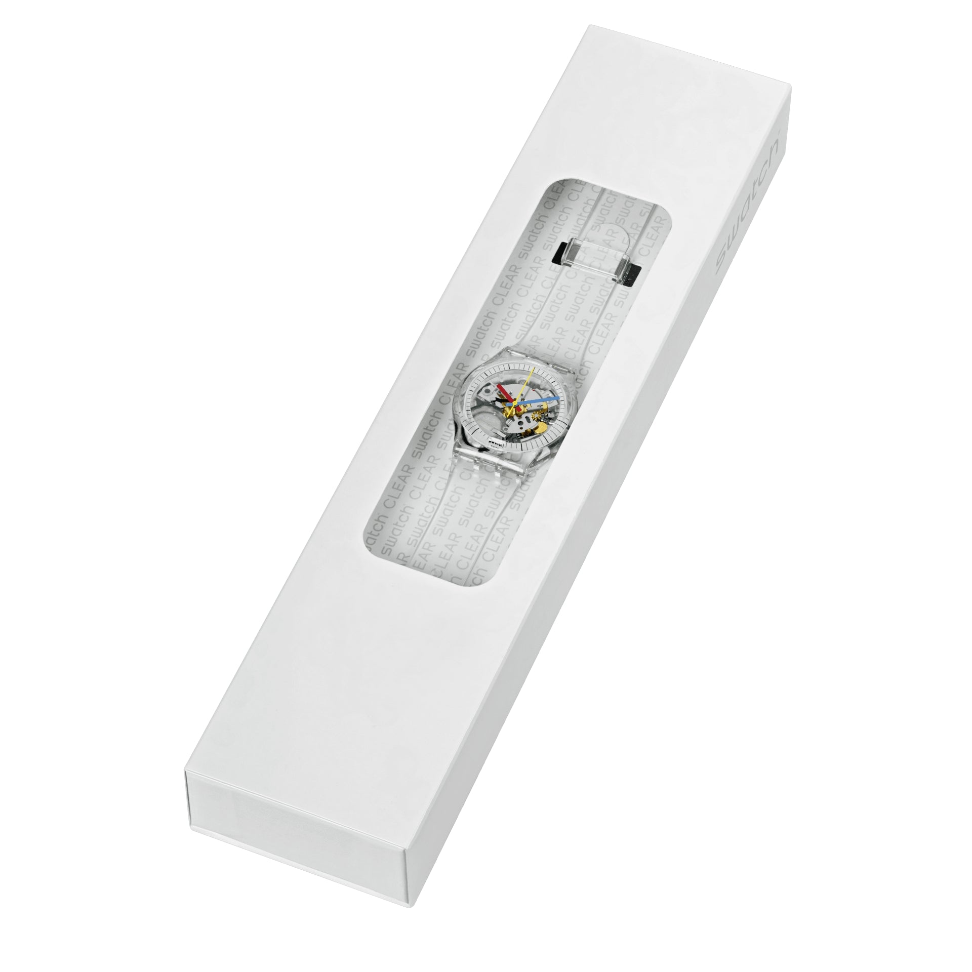 Orologio Uomo Swatch Quarzo Solo Tempo Trasparente Clearly SO29K100